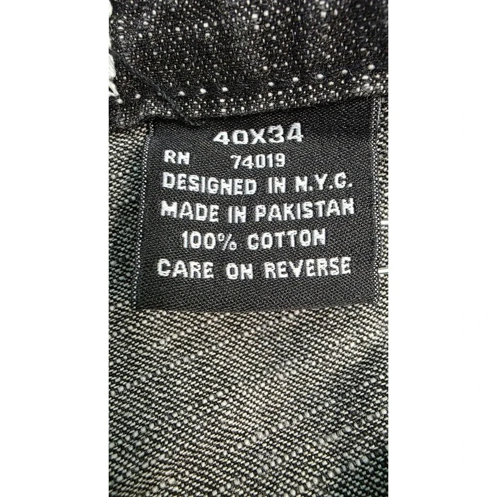 Respect Denim Co Mens 40x34 Wide Leg Baggy Jeans Dark Wash Fade Y2K Streetwear